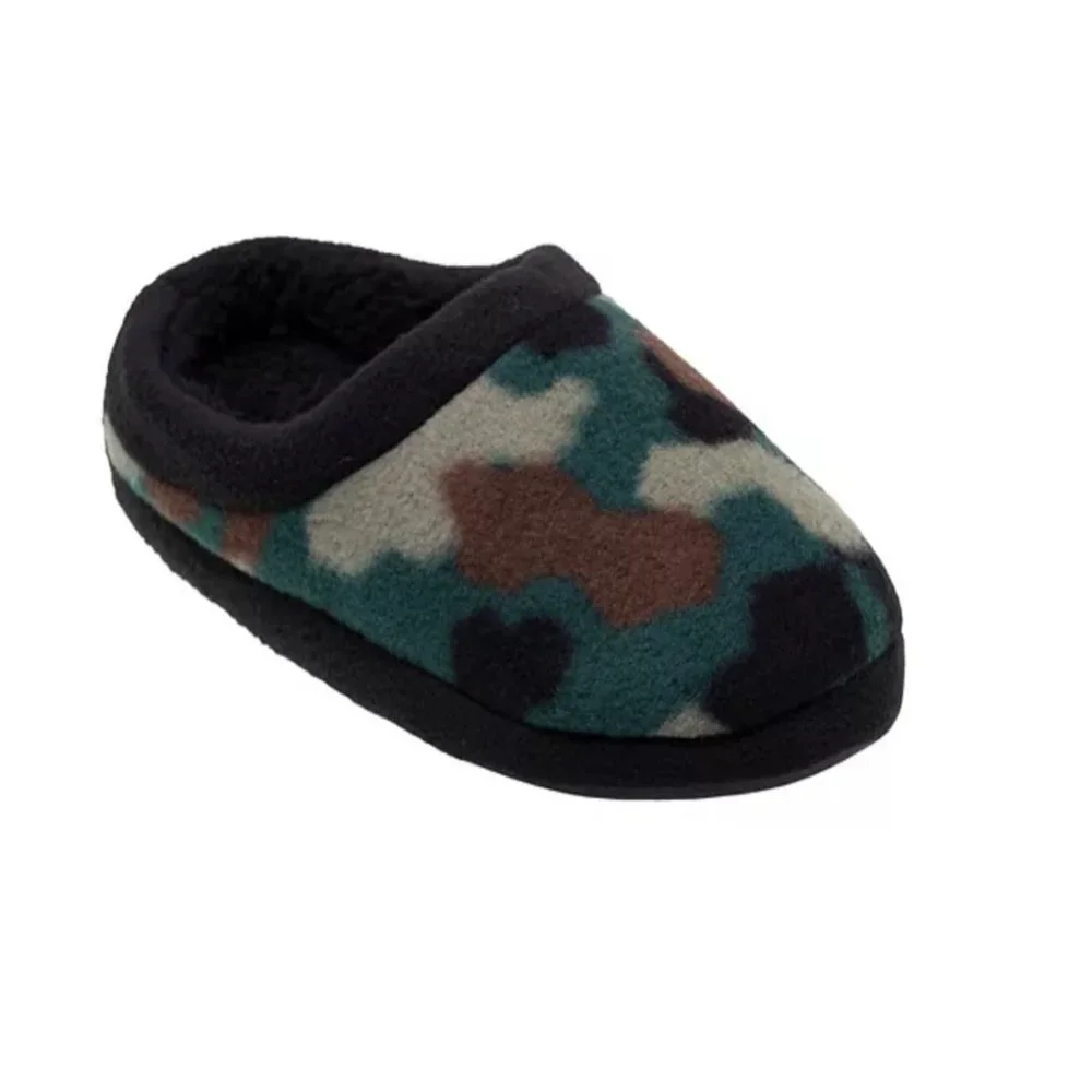 NWT Cuddl Duds Camo Fleece Clog Slippers Boys Large 5-6 (L)